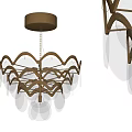 Modern Gold Metal Chandelier With Transparent Glass Discs For Home Interior Lighting