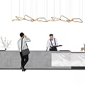 Modern Reception Desk Front Desk 3d model