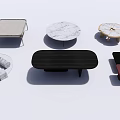 Diverse Modern Coffee Table Designs With Marble Round And Wooden Rectangular Shapes 3d model