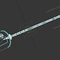 Medieval Polearm Weapon with Crescent Moon Blade and Star Decoration Wooden Handle with Metal Accents