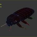 Detailed Dark Red 3D Beetle Model With Shiny Exoskeleton And Segmented Legs