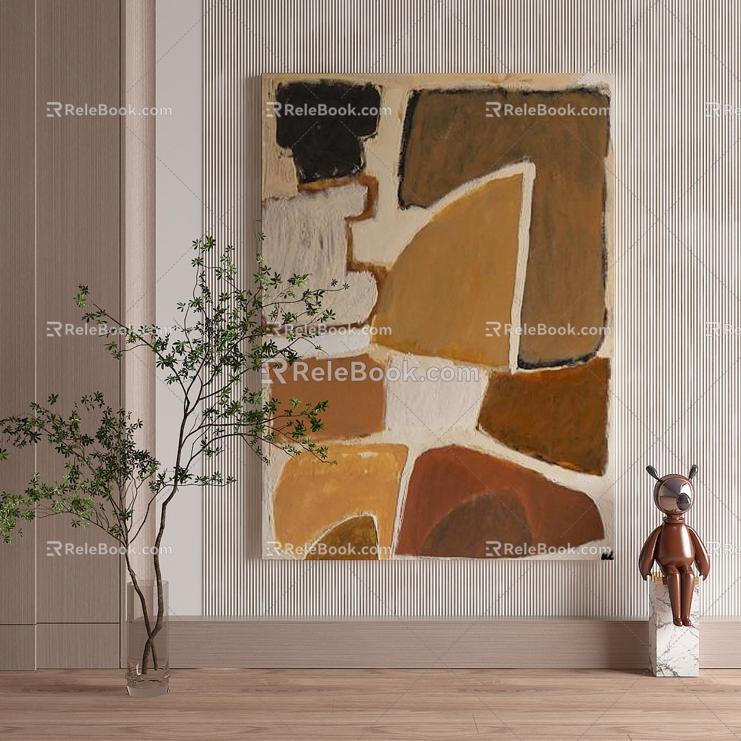 Middle Ancient Style Decorative Painting 3d model