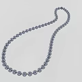Elegant Gray Beaded Necklace With Uniform Round Beads On Light Gray Background