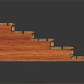 Natural Wooden Stairs Design With Simple Steps And Wood Texture For Home Interior