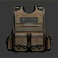 Brown Durable Tactical Vest With Multiple Pockets And Metal Buckles Design