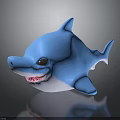 Cute Blue Shark Toy With White Belly And Open Mouth Showing Teeth