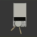Modern Electric Coffee Machine with Digital Display and Wooden Handle in White Design