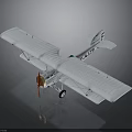 White Biplane Model With A1234 Number Orange Propeller Gray Background And Reflection For Aerospace
