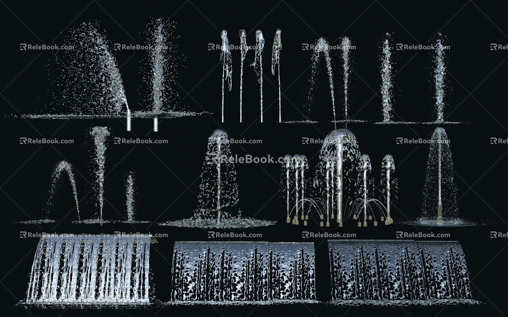 Modern Fountain Water Curtain Water Column Water Flower Water Scene Water Drop Water model