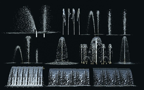 Modern Fountain Water Curtain Water Column Water Flower Water Scene Water Drop Water 3d model