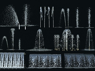 Modern Fountain Water Curtain Water Column Water Flower Water Scene Water Drop Water 3d model