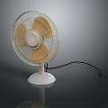 Modern Electric Table Fan With Yellow Blades White Base And Simple Design For Home Use