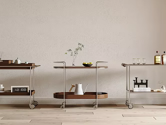 Antique Movable Side Movable Side Movable Side Movable Cart Movable Storage Rack Antique Ornaments 3d model