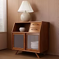 Log wind side cabinet side table 3d model