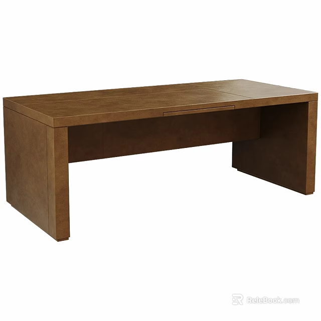 Simple Wooden Dining Table with Rectangle Design and Sturdy Structure for Home Use 3d model 