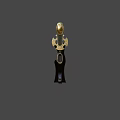 Traditional Samurai Sword With Decorative Scabbard And Gold Accents On Wooden Stand