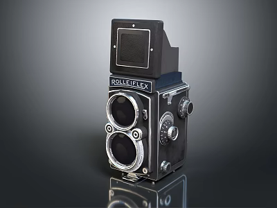 Vintage ROLLEIFLEX Twin Lens Camera Classic Electronic Device Retro Design 3d model
