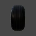 Sleek Car Performance Wheel With Dunlop 588 Tire Black Rim And Red Accent