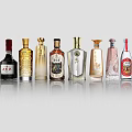 Elegant Wine Bottles and Glasses Collection Featuring Diverse Designs and Classic Styles