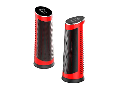 Red And Black Column Bluetooth Speakers With Mesh Design And Portable Audio Devices 3d model