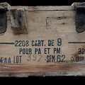 Vintage Wooden Storage Box With Worn Surface Metal Latch And Wooden Handles