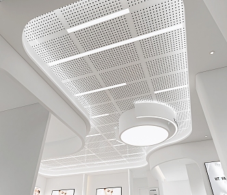 Ceiling Perforated Aluminum Plate Ceiling Aluminum Single Plate Ceiling Soft Film Ceiling Round 3d model