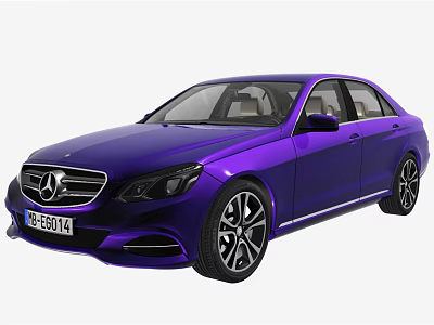 Purple Mercedes Benz Luxury Sedan With Modern Exterior And Black Wheels 3d model