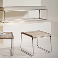 Bench Shoe Changing Stool Log Leather Bench 3d model