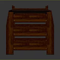 Classic Wooden Furniture Chair With Armrests And Horizontal Slats Backrest Design