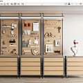 Modern aluminum profile storage rack hole board shelf display rack decorative rack optical axis 3d model