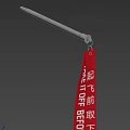 Sturdy Long Metal Hardware Tool Bar With Red Tag On Outdoor Ground Surface