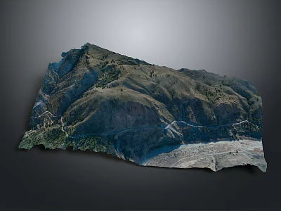 Scenic Mountain Terrain View With Rocky Slopes Natural Vegetation And Winding Paths 3d model