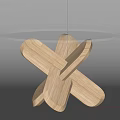 Modern Minimalist Coffee Table with Crossed Wooden Legs and Glass Top
