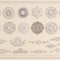 Decorative Plaster Ceiling Roses and Moldings with Various Intricate Designs for Interior Decor