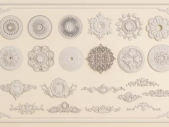European-style Gypsum Carved Combination 3d model