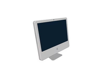 White All in One PC with Black Screen Sleek Design Integrated Webcam and Stable Stand 3d model