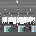 Command Control Room of Modern Monitoring Room 3d model