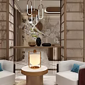 Light luxury reception area reception hall 3d model