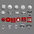 Essential Fire Safety Equipment With Smoke Detectors Alarm Buttons Extinguisher Boxes And Sprinklers