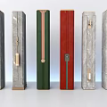 Modern Decorative Pillars Featuring Marble Finish Colorful Panels And Metal Accents