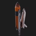 NASA Space Shuttle Orbiter With Orange Fuel Tank And Solid Rocket Boosters