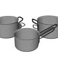 Stainless Steel Three Piece Kitchen Cooking Saucepans Set With Dual Handles