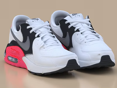 Nike Air Max Sneakers With White Black Gray Pink Colors 3d model