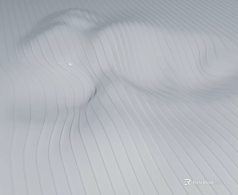 Elegant White Wavy Line Textured Background Wall For Modern Interior Decor 3d model