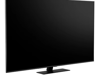 Modern Black Flat Screen Television With Sleek Design And Stable Stand 3d model