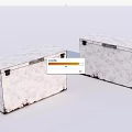 Vintage White Storage Trunks with Distressed Finish and Metal Latches