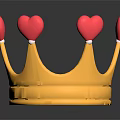 Fashionable Yellow Crown Jewelry With Red Heart Decorations And Stylish Design