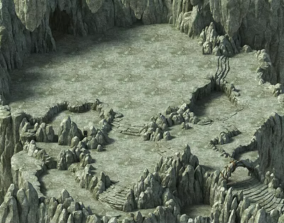 Modern Mountain and Valley Landform Surface Stalactite Grotto Grotto Steps Cliff Altar Rock Mountain and River Martial Arts 3d model