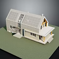 Modern Residential House With Solar Panels On Roof Light Exterior Windows And Front Porch