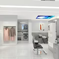 Modern Hair Beauty Salon Interior With Styling Chairs Mirrors And Decorative Lighting